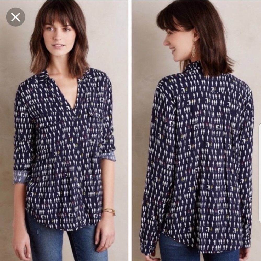Maeve NWT rayon blouse, bird print